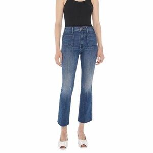MOTHER Jeans Hustler Patch Pocket ankle fray size 28
